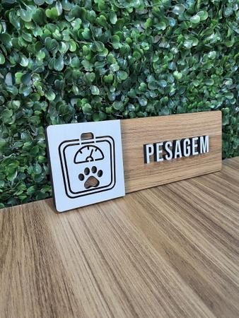 Imagem de Placa de sinalização Pesagem Pet/Animais em mdf