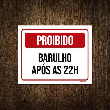 Imagem de Placa De Sinalização - Proibido Barulho Após 22 Horas 18X23