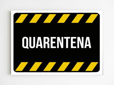 Imagem de Placa de sinalização quarentena mdf 20x29 A4 aviso