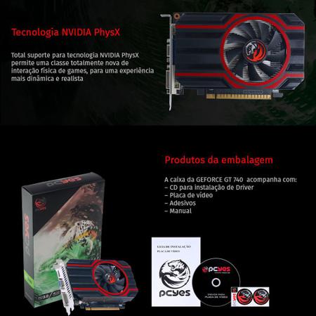 Placa De Vídeo Gt 740 4 Gb Gddr5 Nvidia Pci-e 3.0