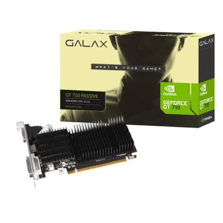 Imagem de Placa de Vídeo Galax GeForce GT 710, 2GB, DDR3, 64-Bit, Preto