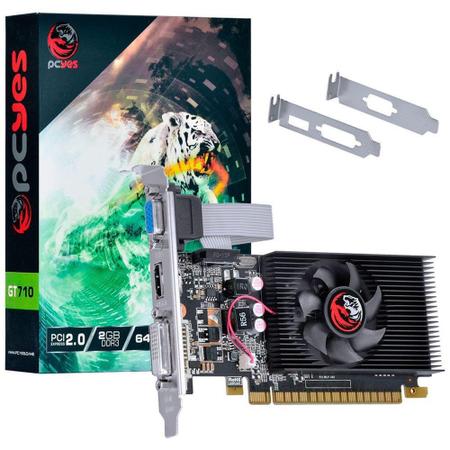Imagem de Placa de Vídeo PCYes NVIDIA GeForce GT 710 2GB, DDR3 - PA710GT6402D3LP