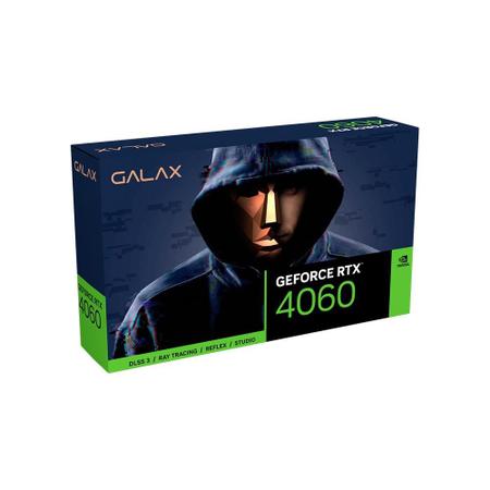 Imagem de Placa de Vídeo RTX 4060 1-Click OC 2X Galax NVIDIA GeForce, 8GB GDDR6, DLSS, G-Sync - 46NSL8MD8LOC