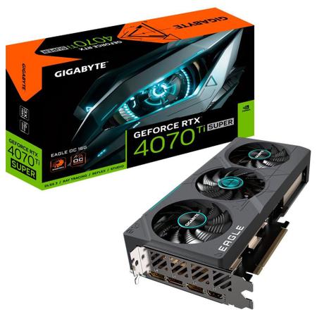 Imagem de Placa de Vídeo RTX 4070 Ti Super Gigabyte Eagle OC NVIDIA GeForce, 16GB GDDR6, DLSS, Ray Tracing - G