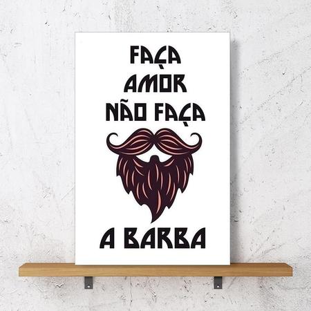 Imagem de Placa Decorativa Barbearia Faça Amor, Não Faça a Barba