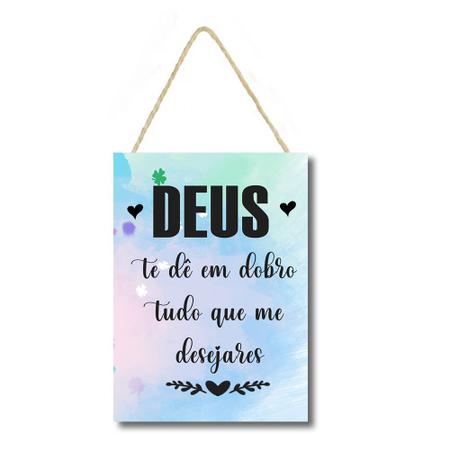 Imagem de Placa decorativa Deus te de em dobro PL258