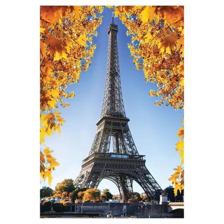Imagem de Placa Decorativa Foto Paris Torre Eiffel e Flores MDF 30x40