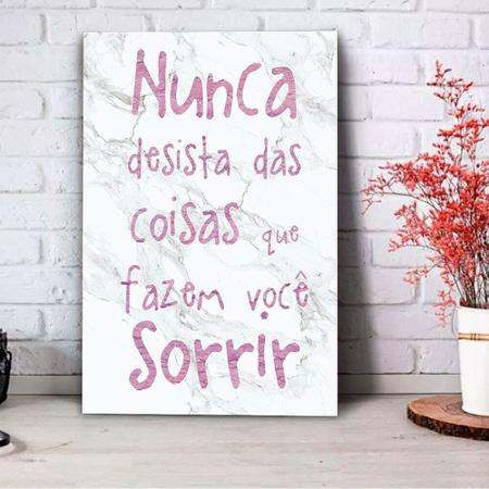 Placa Decorativa Frases de Motivação Nunca Desista 30x40cm