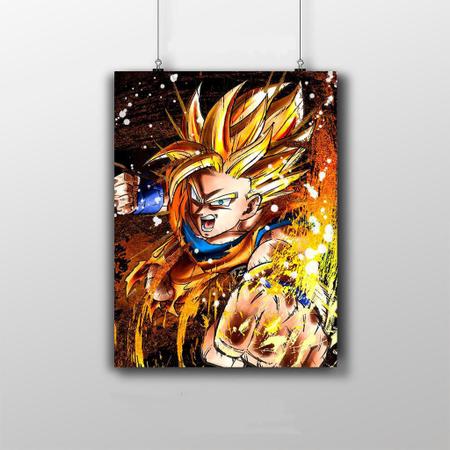 Placa Decorativa Goku criança e Goku adulto - Dragon Ball anime 20x30