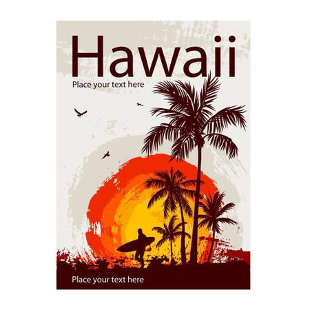 Imagem de Placa decorativa Hawai 20x30 cm Preto