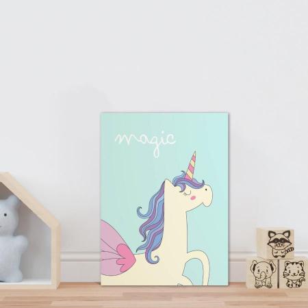 Placa decorativa infantil bebê unicórnio Magia Fada - Wallkids Imagem de Placa decorativa infantil bebê unicórnio Magia Fada