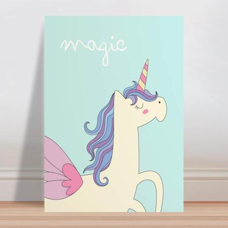 Placa decorativa infantil bebê unicórnio Magia Fada - Wallkids Imagem de Placa decorativa infantil bebê unicórnio Magia Fada