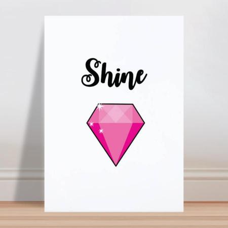 Imagem de Placa decorativa infantil Brilhante Diamante Rosa