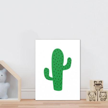 Placa decorativa infantil desenho cacto verde - Wallkids - Placa