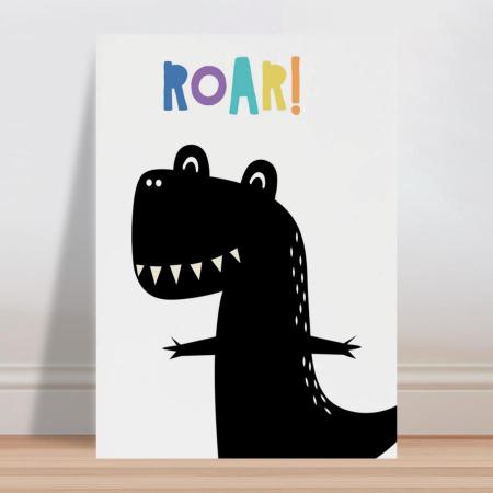 Placa Decorativa Infantil Desenho Dinossauro Verde Roar