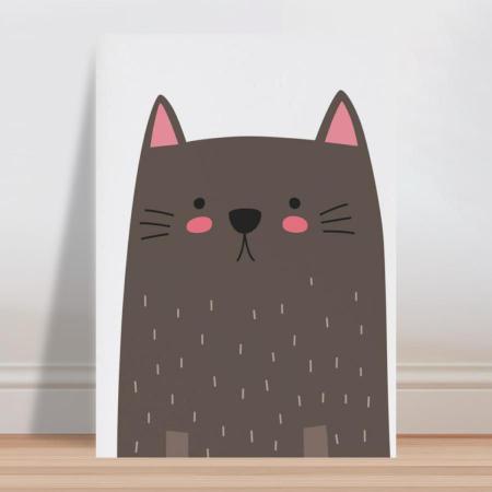 Quadro infantil desenho gato preto