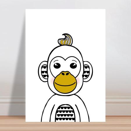 Placa decorativa infantil Desenho Macaco - Wallkids - Placa Decorativa -  Magazine Luiza