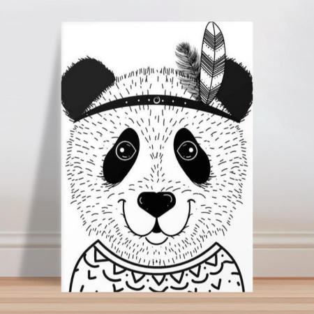 Placa decorativa infantil desenho panda tribal - Wallkids - Placa