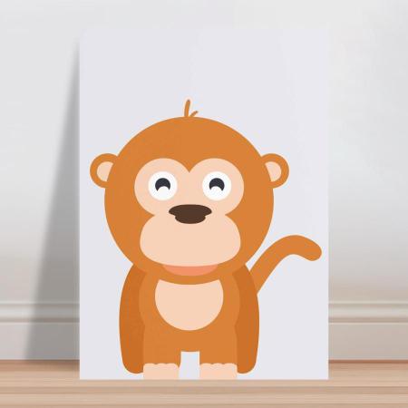 Quadro Poster Infantil macaco desenho