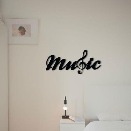 Placa Decorativa em mdf Music's the Strongest em Promoção na