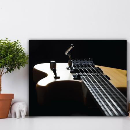 Imagem de Placa Decorativa MDF Música Guitarra Fundo Preto 20x30cm