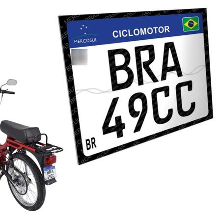 Imagem de Placa Decorativa Moto Mob 49cc Mercosul Mobilete Scooter