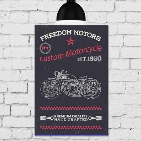 Imagem de Placa Decorativa Moto Vintage Freedom Motors