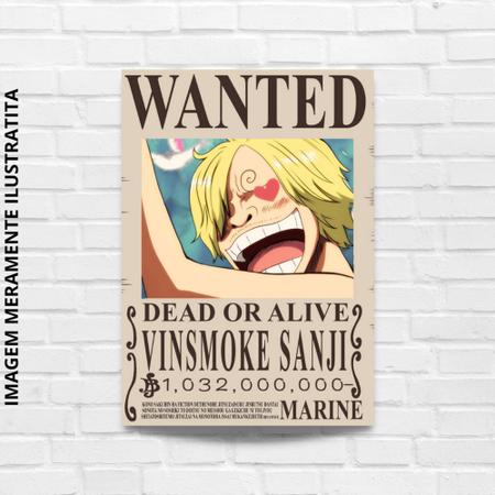 Quadro decorativo Sanji One Piece Desenho Anime Arte para sala quarto