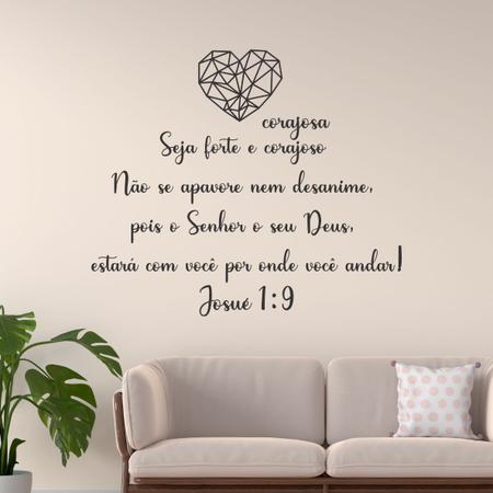 Imagem de Placa Decorativa Versículo Josué 1:9 Mdf Preto