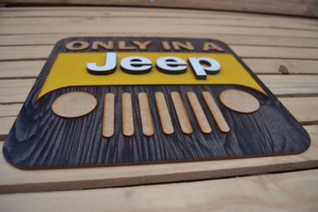 Imagem de Placa Em Alto Relevo Jeep Quadrada Velocidade 44cm