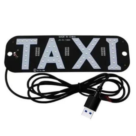 Imagem de Placa Em Led Escrita Taxi Led ul Tomada Usb E Ventosa