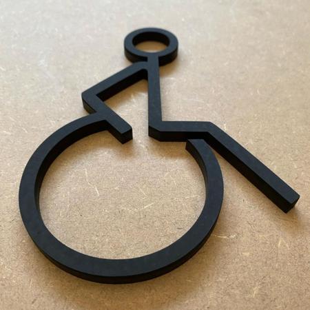 Imagem de Placa Indicativa Sinalização Para Banheiro Sanitário Acessível Para Cadeirante PCD