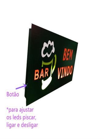 Imagem de Placa led letreiro Luminoso Bar com bem vindo bivolt