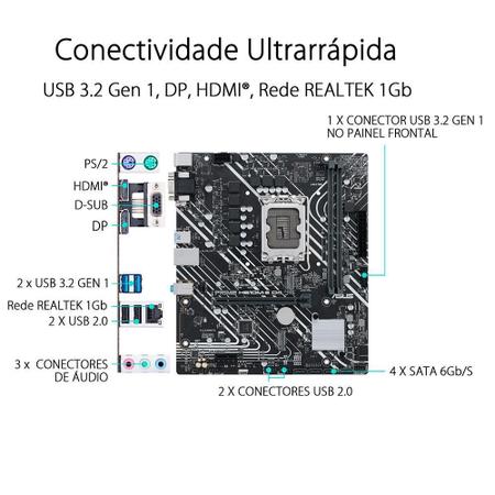 Imagem de PLACA MAE ASUS H610M-E PRIME (LGA 1700/DDR4/HDMI/VGA/ Nvme)