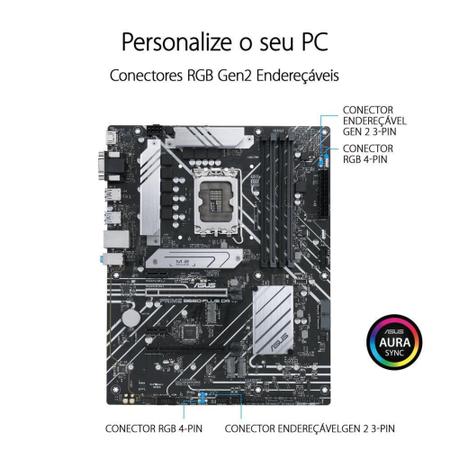 Imagem de Placa Mãe Asus Prime B660 Plus D4, LGA 1700 B660, ATX, DDR4