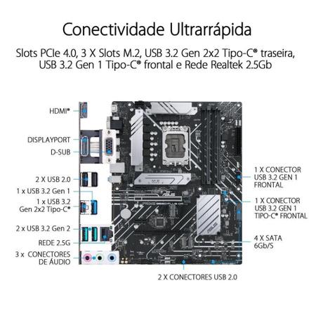 Imagem de Placa Mãe Asus Prime B660 Plus D4, LGA 1700 B660, ATX, DDR4