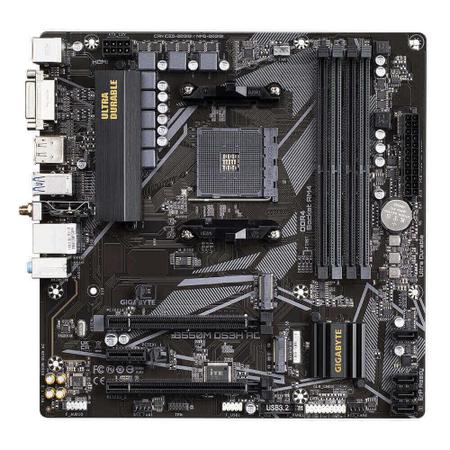 Imagem de Placa Mãe Gigabyte B550M DS3H AC AM4 DDR4 3200MHz mATX Wi-Fi HDMI DVI-D USB 3.2 (rev. 1.5)