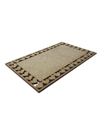 Imagem de Placa Mdf Cru Artesanato Design Quadrado Coração Liso 30Cm