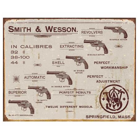 Imagem de Placa Metálica Decorativa Smith & Wesson Revolvers Rossi