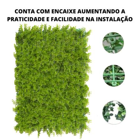 Imagem de Placa Painel Jardim Vertical Artificial Eucalipto Sintético Cheia Folhagem 40x60 Muro Inglês