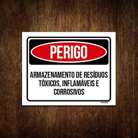 Placa de Sinalização Perigo Armazenamento de Produto Tóxico