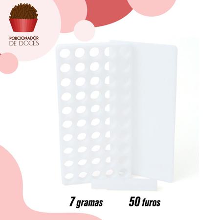 Placa Porcionadora Dosadora De Doces Brigadeiro 7g 50 Furos - Tribo Sweet Imagem de Placa Porcionadora Dosadora De Doces Brigadeiro 7g 50 Furos