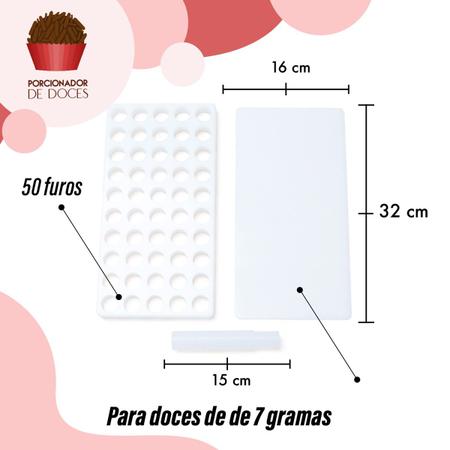 Placa Porcionadora Dosadora De Doces Brigadeiro 7g 50 Furos - Tribo Sweet Imagem de Placa Porcionadora Dosadora De Doces Brigadeiro 7g 50 Furos