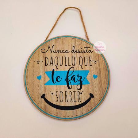 Imagem de Placa Quadro Decorativo MDF de Pendurar  Com Frases 20cm