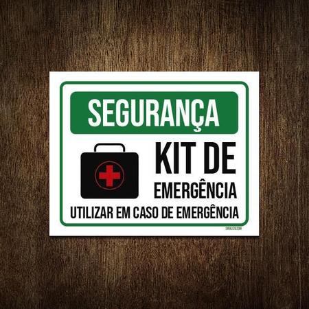 Imagem de Placa Segurança Kit De Emergência Use Em Caso 18X23