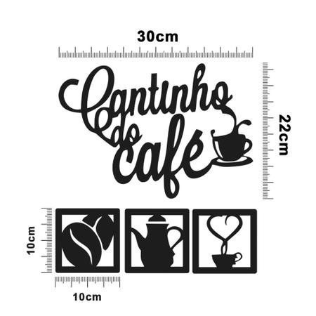 Imagem de Placas Decorativas e Bandeja Cantinho do Café em MDF 2,5mm