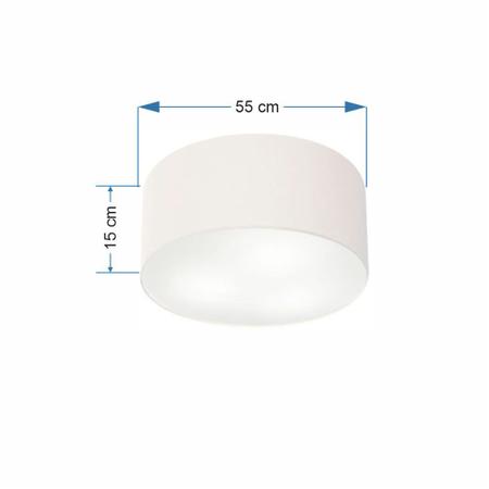 Imagem de Plafon Cilíndrico Md-3057 Cúpula em Tecido 55x15cm Branco - Bivolt