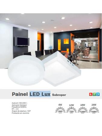 Imagem de Plafon led 24w lux quadrado sobrepor 4000k