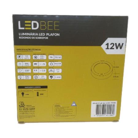 Imagem de Plafon LED sobrepor redondo 12w branca LEDBee