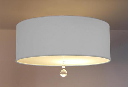 Imagem de Plafon/ Luminária Em Tecido Com Cristal 40X15 Lili Cinza